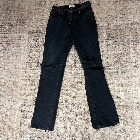 Agolde Black Ripped Jeans - Picture 1 of 5